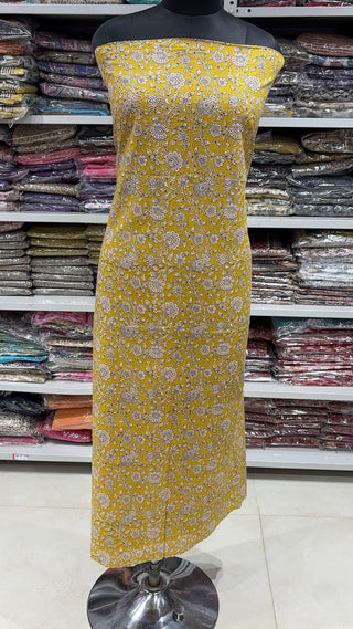 Handblock Cotton Suit Material with Cotton Dupatta