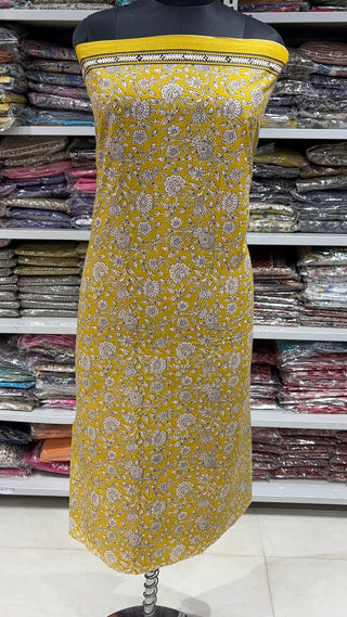 Handblock Cotton Suit Material with Cotton Dupatta