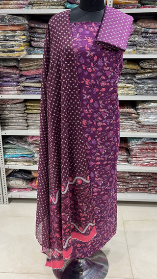 Handblock Cotton Suit Material with Cotton Dupatta