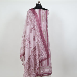 Pink Digital & Bead Work Linen Office Wear Suit