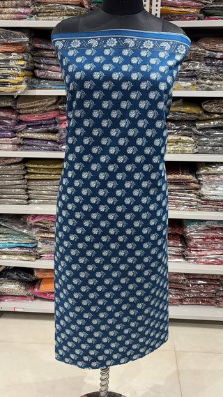 Handblock Cotton Suit Material with Cotton Dupatta