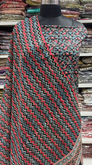 Handblock Cotton Suit Material with Cotton Dupatta