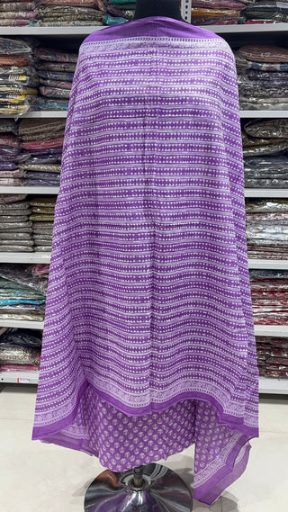 Handblock Cotton Suit Material with Cotton Dupatta
