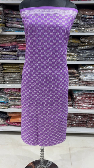 Handblock Cotton Suit Material with Cotton Dupatta