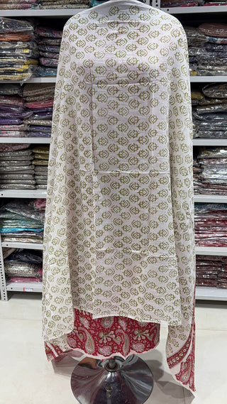 Handblock Cotton Suit Material with Cotton Dupatta
