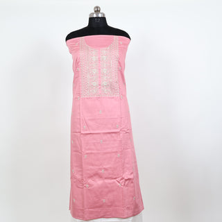 Pink Cotton  Party Wear Suit & Chanderi Dupatta