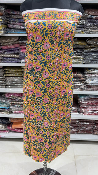 Handblock Cotton Suit Material with Cotton Dupatta