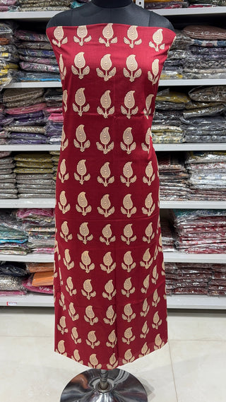 Handblock Cotton Suit Material with Cotton Dupatta
