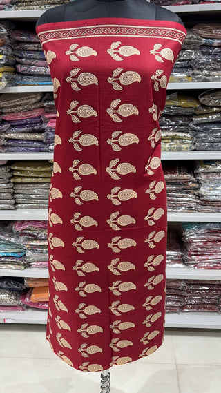Handblock Cotton Suit Material with Cotton Dupatta