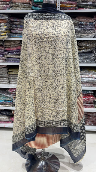 Handblock Cotton Suit Material with Cotton Dupatta