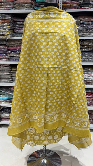Handblock Cotton Suit Material with Cotton Dupatta