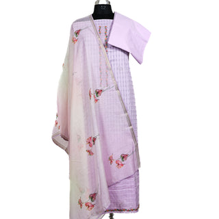 Pure Cotton Suit with embroidery work on neck and digital printed dupatta