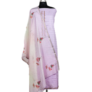 Pure Cotton Suit with embroidery work on neck and digital printed dupatta