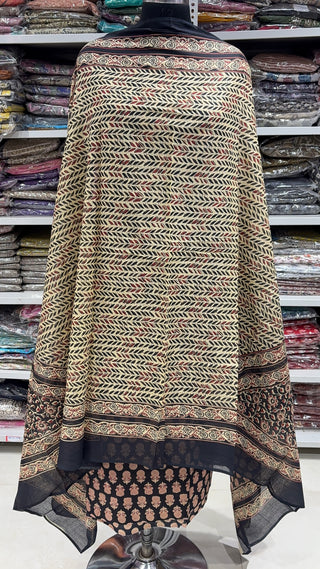 Handblock Cotton Suit Material with Cotton Dupatta
