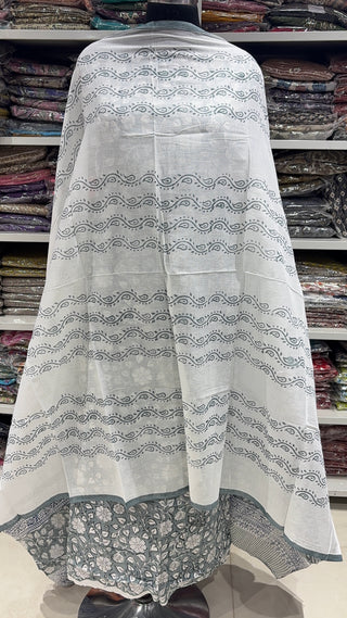 Handblock Cotton Suit Material with Cotton Dupatta