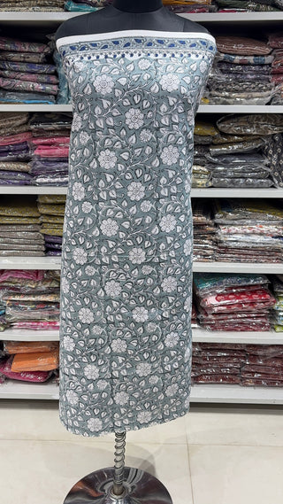 Handblock Cotton Suit Material with Cotton Dupatta
