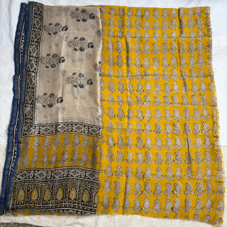 Handblock Chanderi Suit Material with Chanderi Dupatta