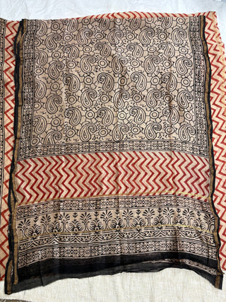 Handblock Chanderi Suit Material with Chanderi Dupatta