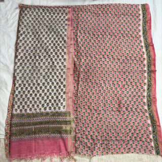Handblock Chanderi Suit Material with Chanderi Dupatta