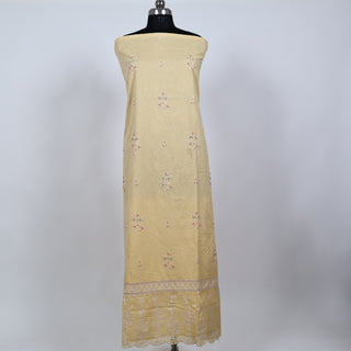 Premium Cotton Yellow Embroidery Office Wear Suit