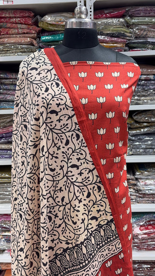 Handblock Cotton Suit Material with Cotton Dupatta