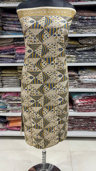 Handblock Cotton Suit Material with Cotton Dupatta