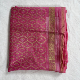 Handblock Chanderi Suit Material with Chanderi Dupatta