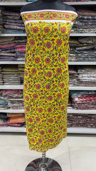 Handblock Cotton Suit Material with Cotton Dupatta