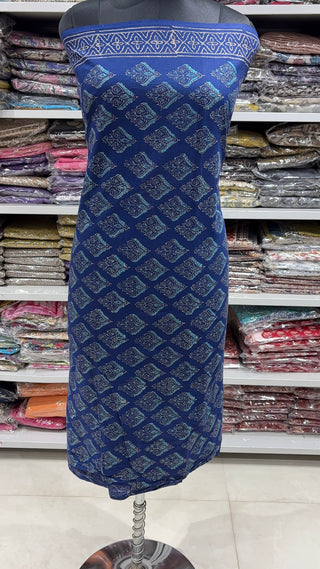 Handblock Cotton Suit Material with Cotton Dupatta