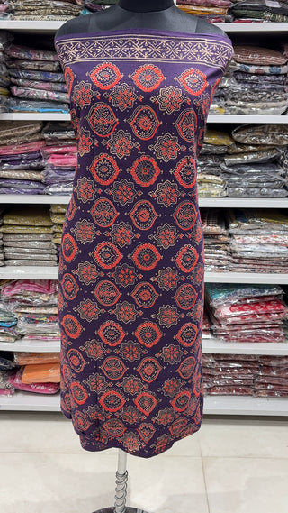 Handblock Cotton Suit Material with Cotton Dupatta