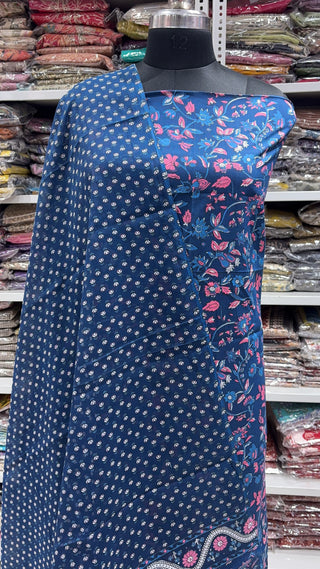Handblock Cotton Suit Material with Cotton Dupatta