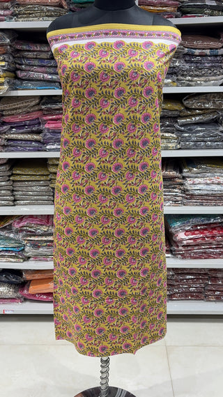 Handblock Cotton Suit Material with Cotton Dupatta