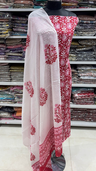 Best 3-piece Unstitched Online Cotton Dress Material Suit Fabric – Myshkaa