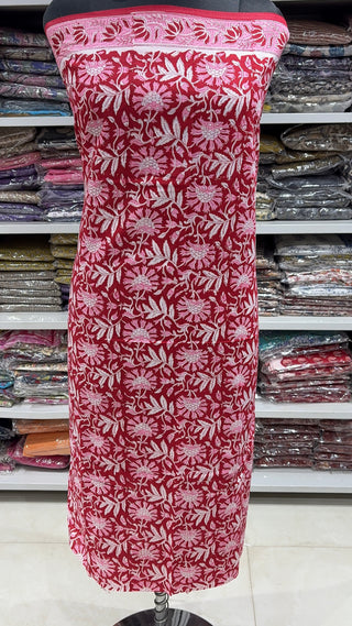 Handblock Cotton Suit Material with Cotton Dupatta