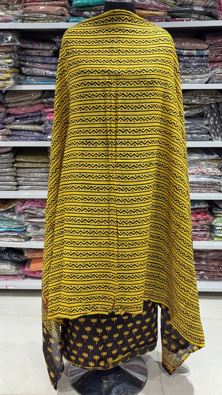 Handblock Cotton Suit Material with Cotton Dupatta