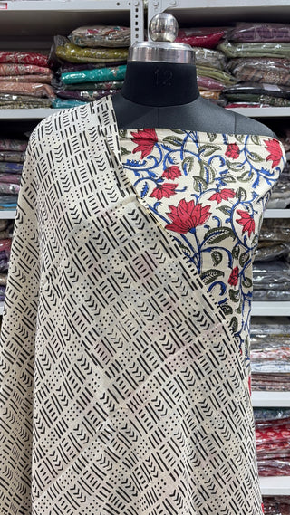 Handblock Cotton Suit Material with Cotton Dupatta