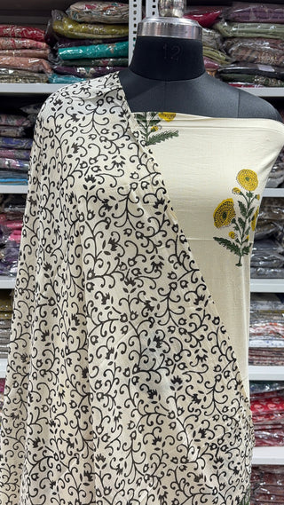 Handblock Cotton Suit Material with Cotton Dupatta
