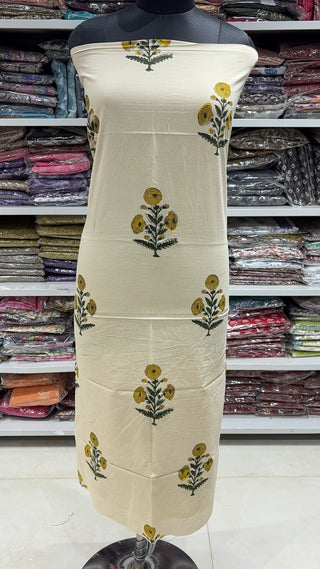 Handblock Cotton Suit Material with Cotton Dupatta