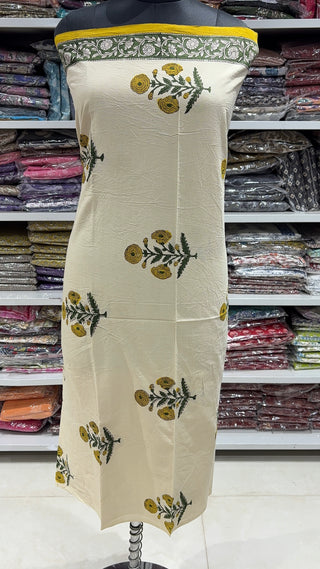 Handblock Cotton Suit Material with Cotton Dupatta