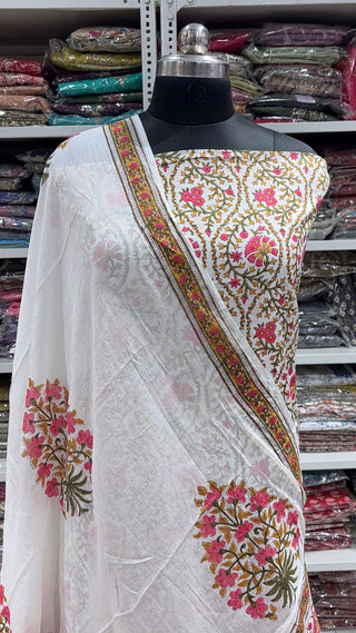 Handblock Cotton Suit Material with Cotton Dupatta