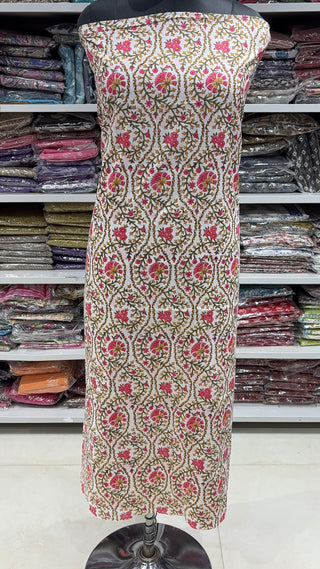 Handblock Cotton Suit Material with Cotton Dupatta