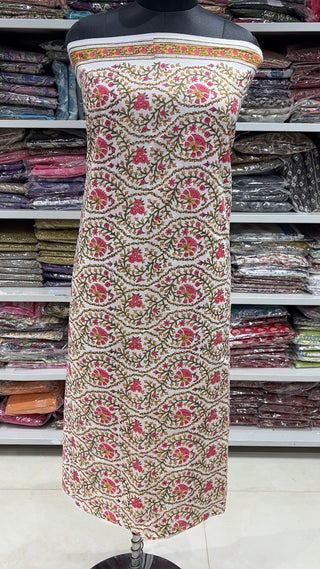 Handblock Cotton Suit Material with Cotton Dupatta