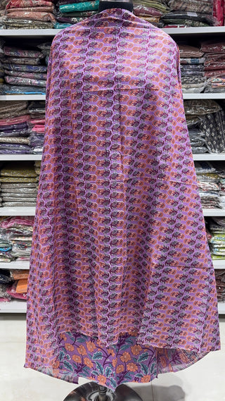 Handblock Cotton Suit Material with Cotton Dupatta