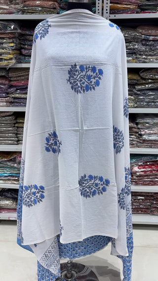 Handblock Cotton Suit Material with Cotton Dupatta