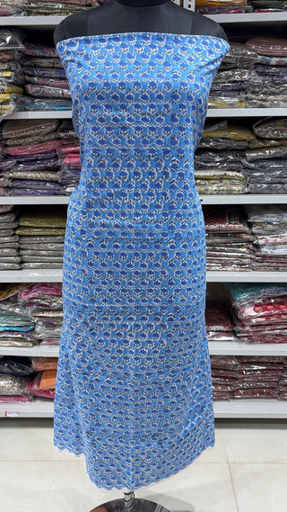Handblock Cotton Suit Material with Cotton Dupatta