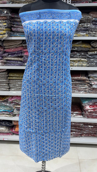 Handblock Cotton Suit Material with Cotton Dupatta