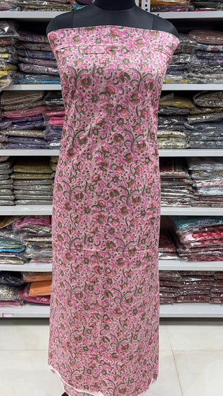 Handblock Cotton Suit Material with Cotton Dupatta