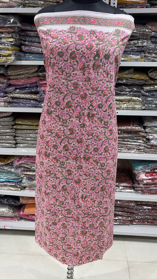 Handblock Cotton Suit Material with Cotton Dupatta