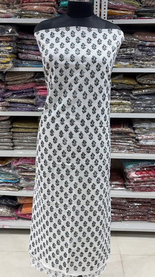 Handblock Cotton Suit Material with Cotton Dupatta