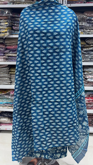 Handblock Cotton Suit Material with Cotton Dupatta